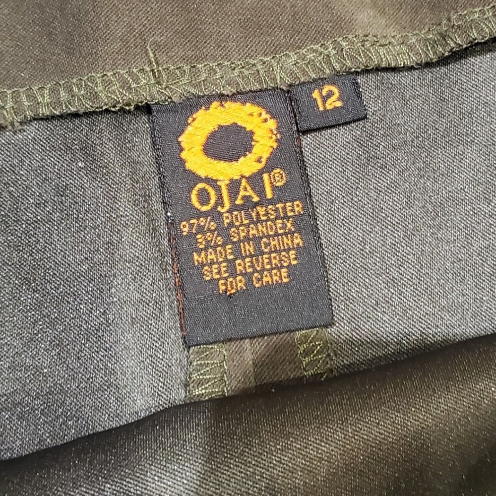 Ojai Clothing Faux Suede Skirt Size 12 Brown Green Bohemian Boho Western Y2K Vtg - Picture 7 of 8